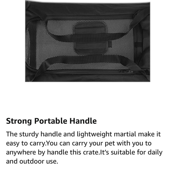 NEW 3Door 24” Indoor/Outdoor Folding Soft Pet Crate - Picture 10 of 16